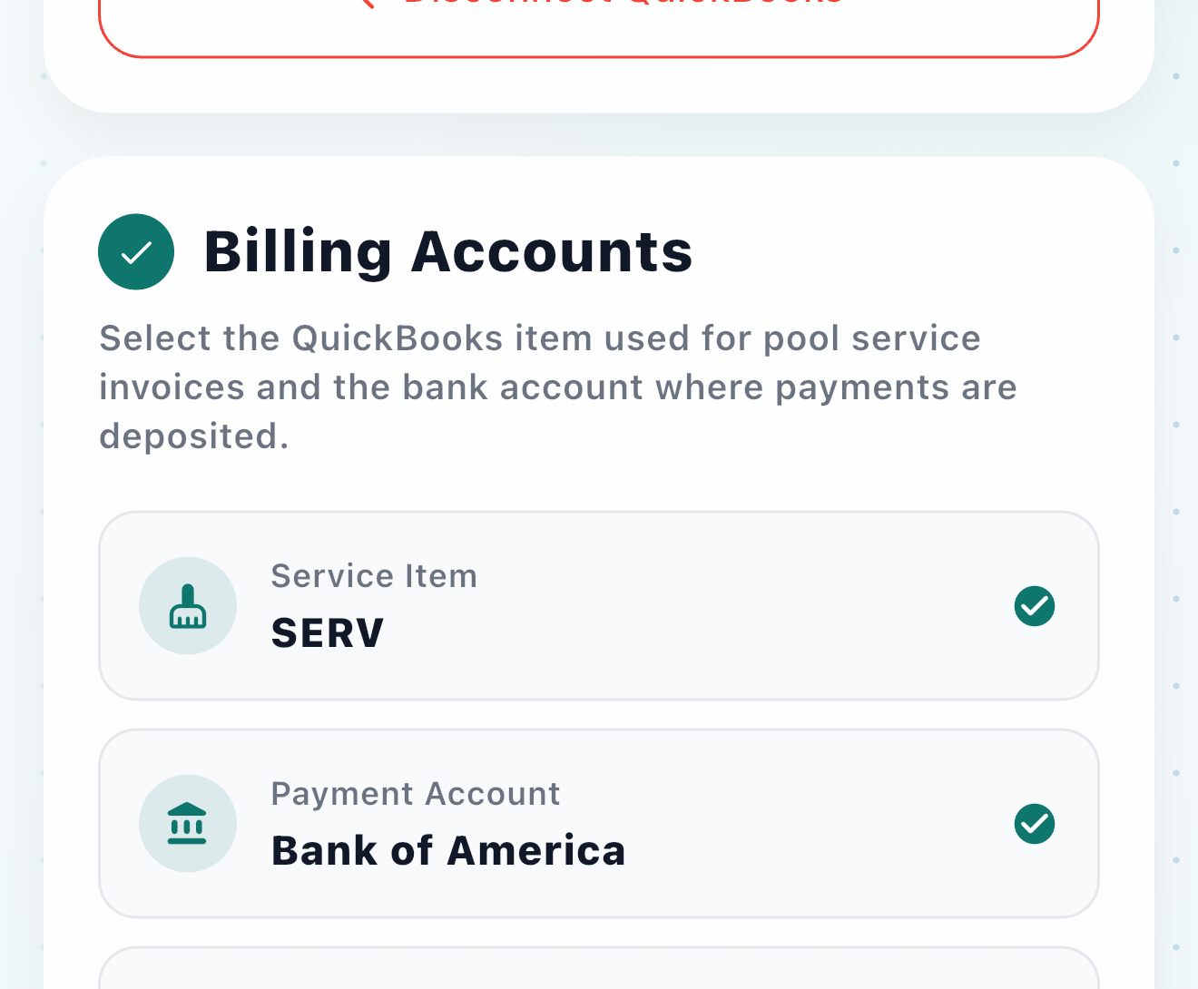 Billing accounts selection