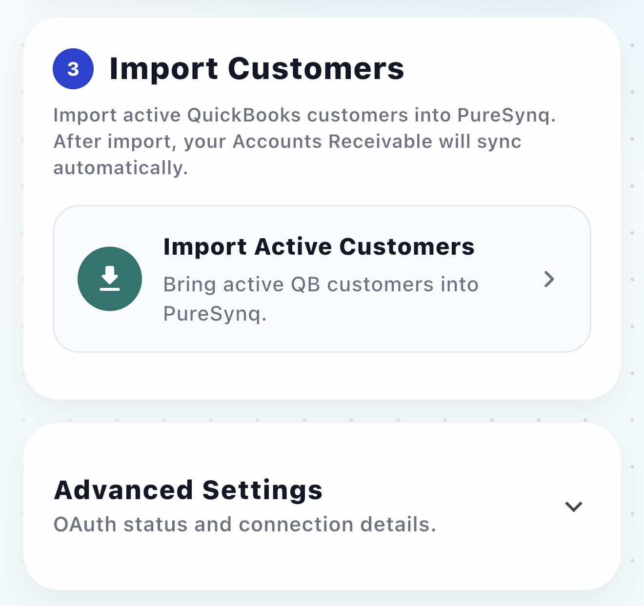Import customers card