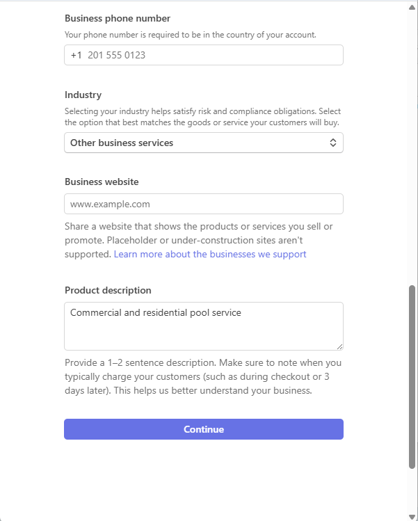 Business details