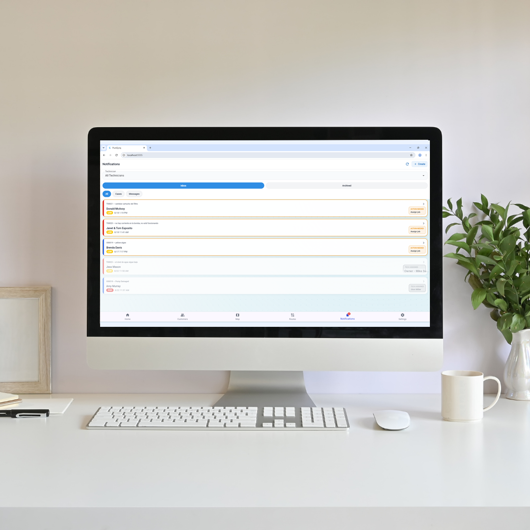 Office view — new case notifications on desktop